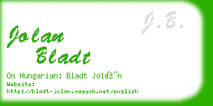 jolan bladt business card